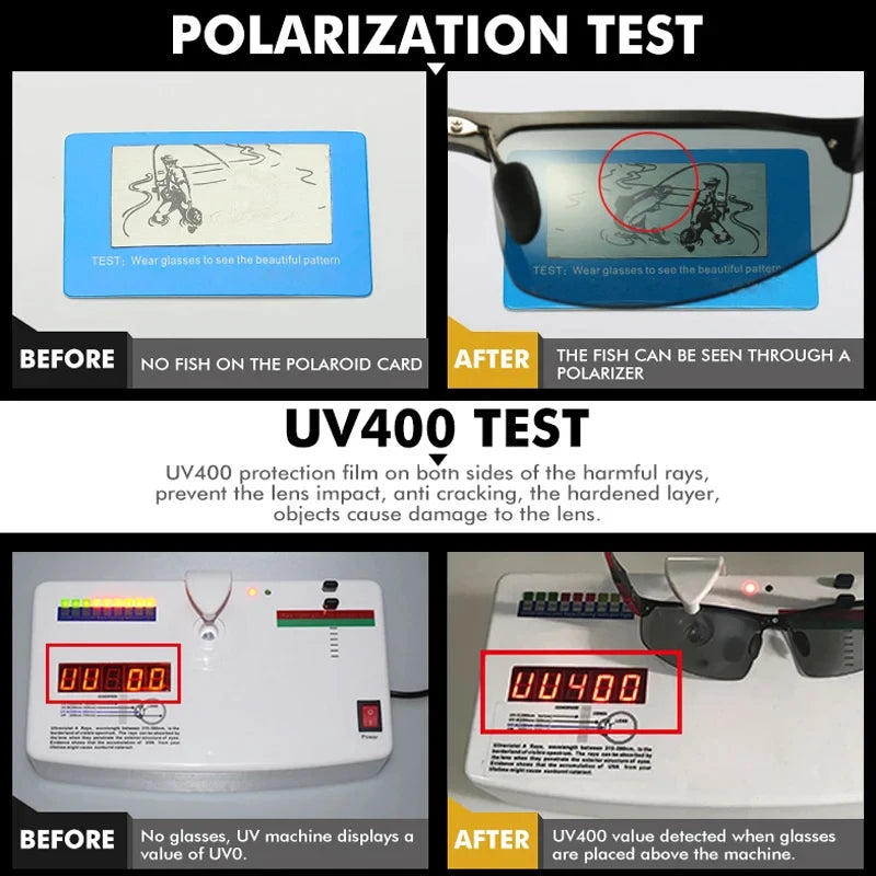 RBB Rimless Aluminium Outdoor Sport Sunglasses – Photochromic Polarized UV Protection for Men