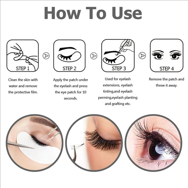 MJ 100 Pairs Eyelash Extension Eye Patches – Under Eye Pads for Lash Application