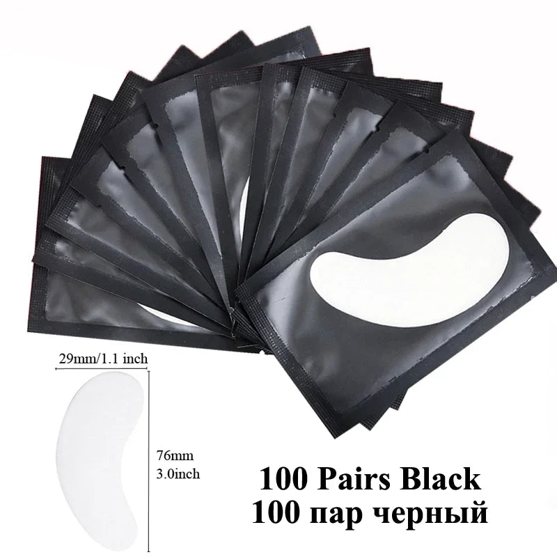 100 Pairs Under Eye Gel Patches for Eyelash Extensions – Lint-Free, Adhesive Lash Extension Supplies