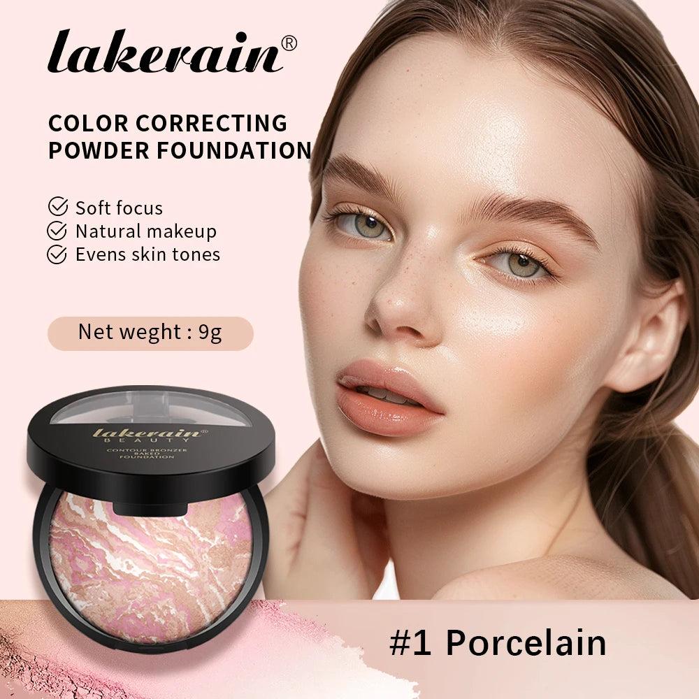 RBB Matte Face Foundation Bronzer Pressed Powder Compact – Long-Lasting, Oil Control, Translucent Loose Setting Powder