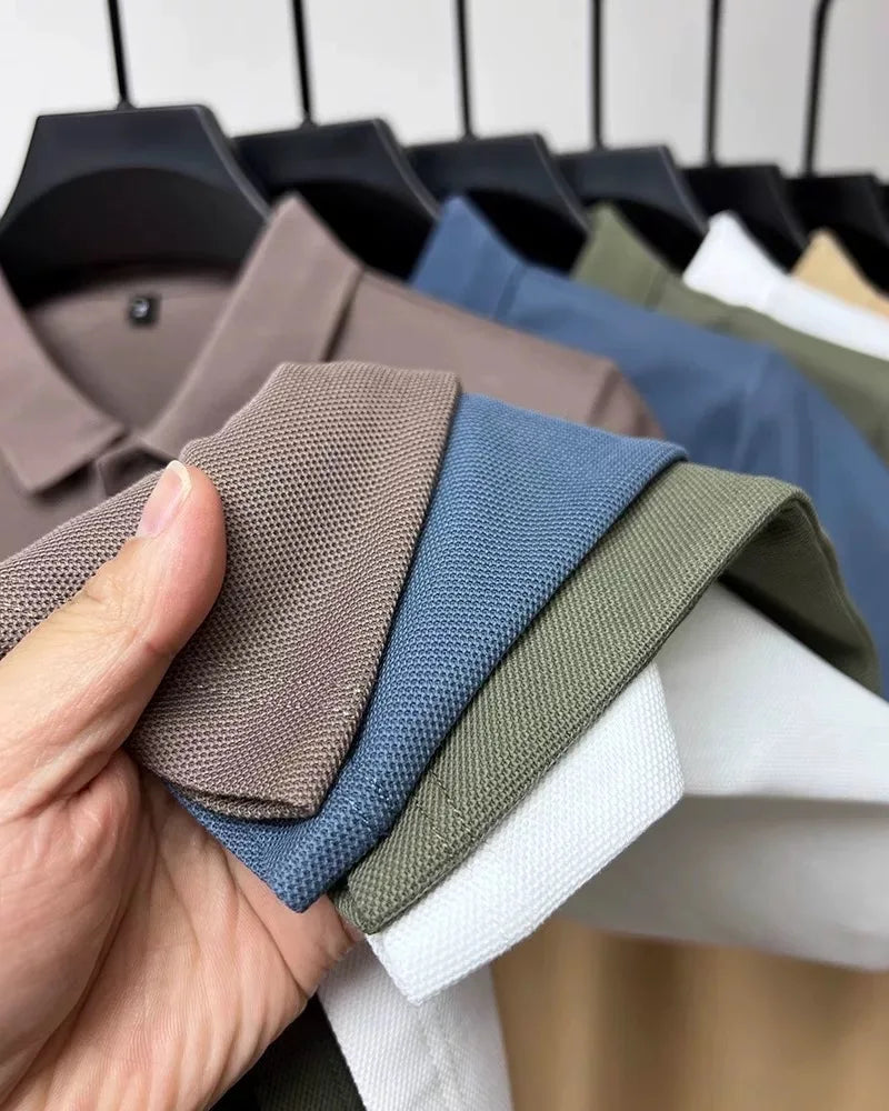 RBB 2025 Men’s Luxury Polo Shirt – Exquisite Horse Print, Short Sleeve, High-End Designer Summer Menswear