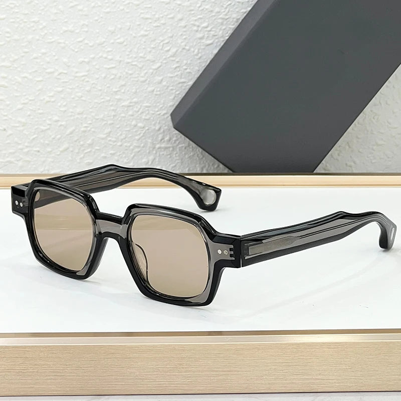 RBB Thick Acetate Square Sunglasses – UV400 Gradient Lenses, Unisex Designer Shades with Case