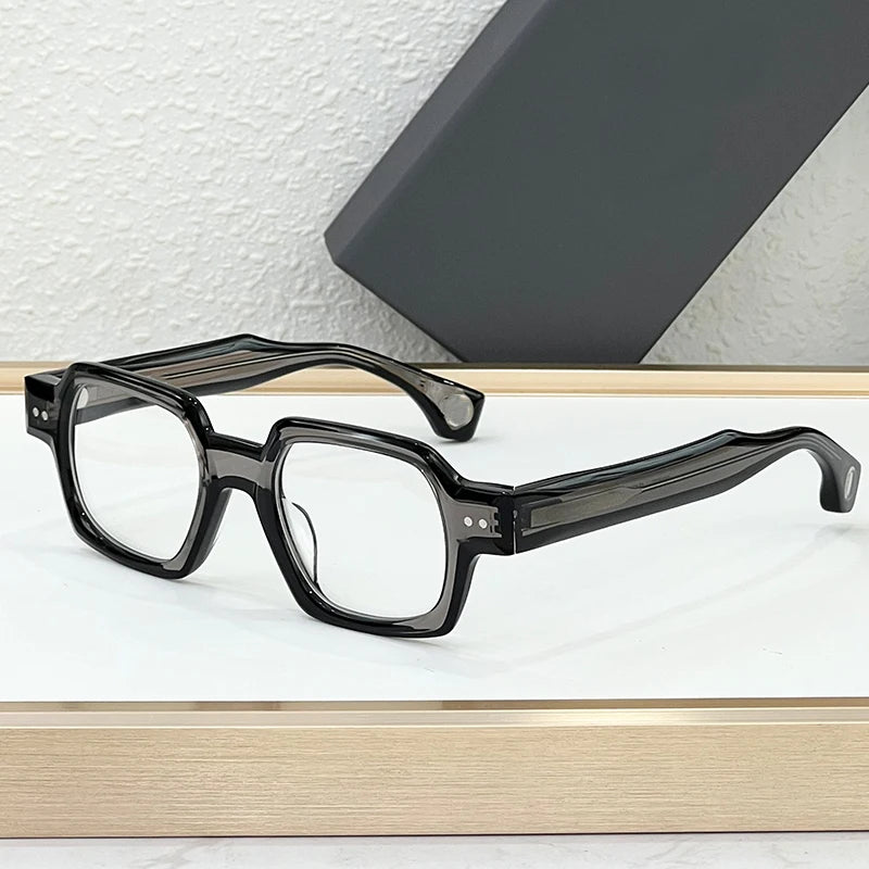 RBB Thick Acetate Square Sunglasses – UV400 Gradient Lenses, Unisex Designer Shades with Case