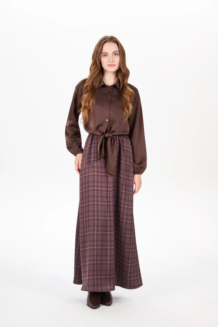 RBB Women's Satin Wrap Shirt & Slip Dress Set – Elegant 2-Piece Outfit for Autumn/Winter 2025