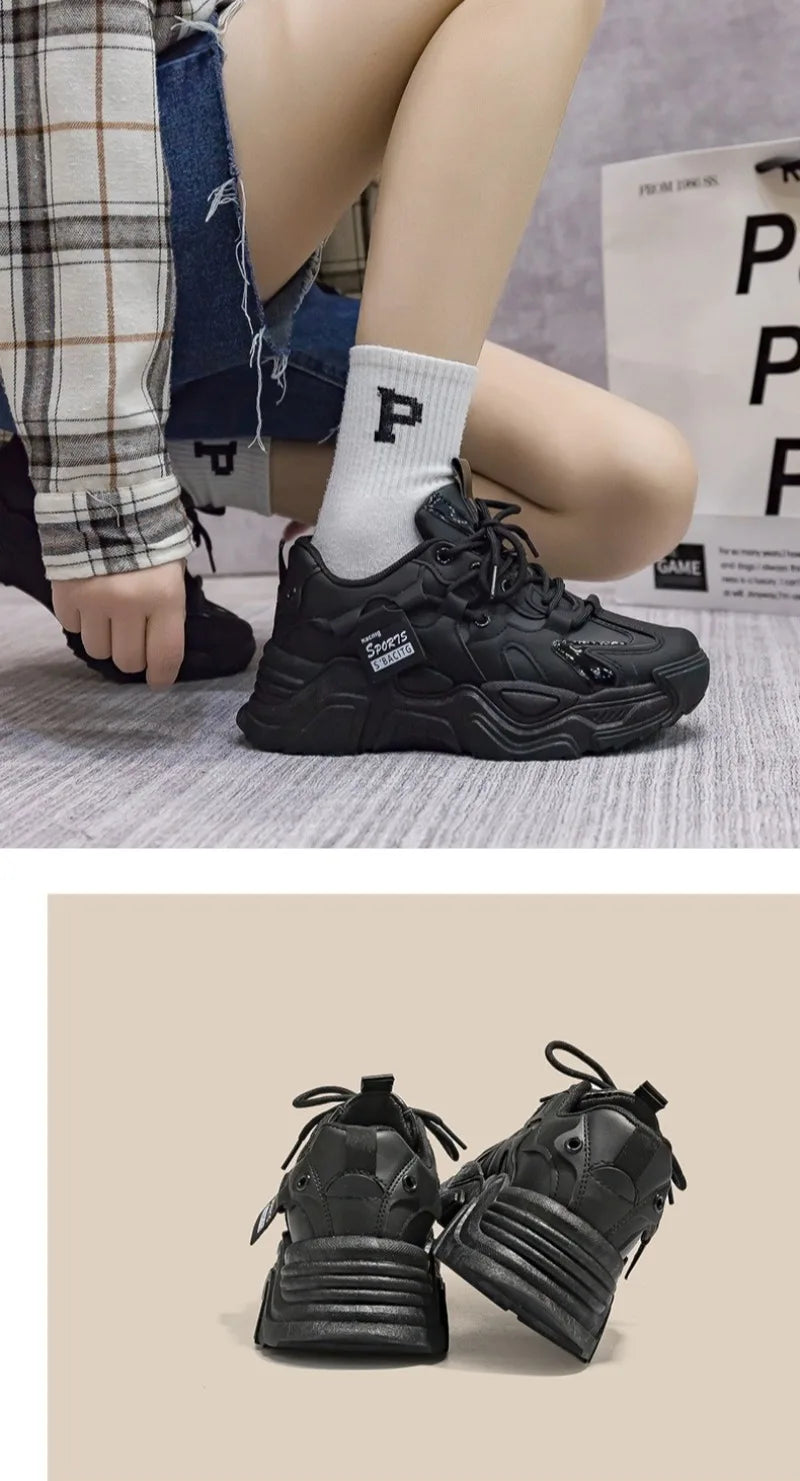 Chunky 2025 Women's Leather Sneakers – Casual Sport Trainers
