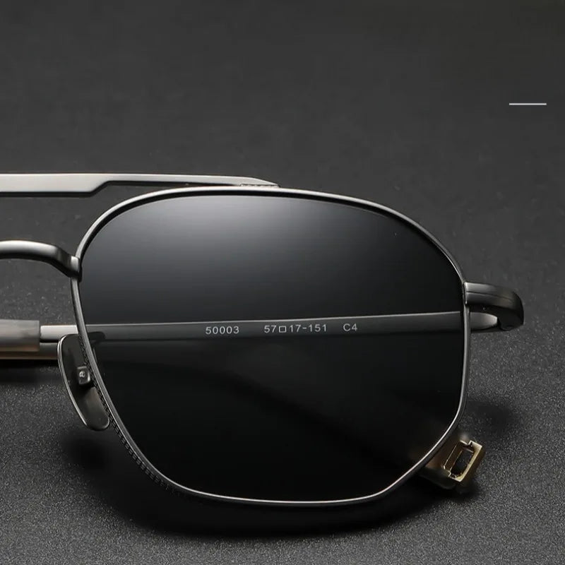 RBB Polarized Titanium Sunglasses – Handmade Square Frame Eyewear for Men & Women (Model 50003)