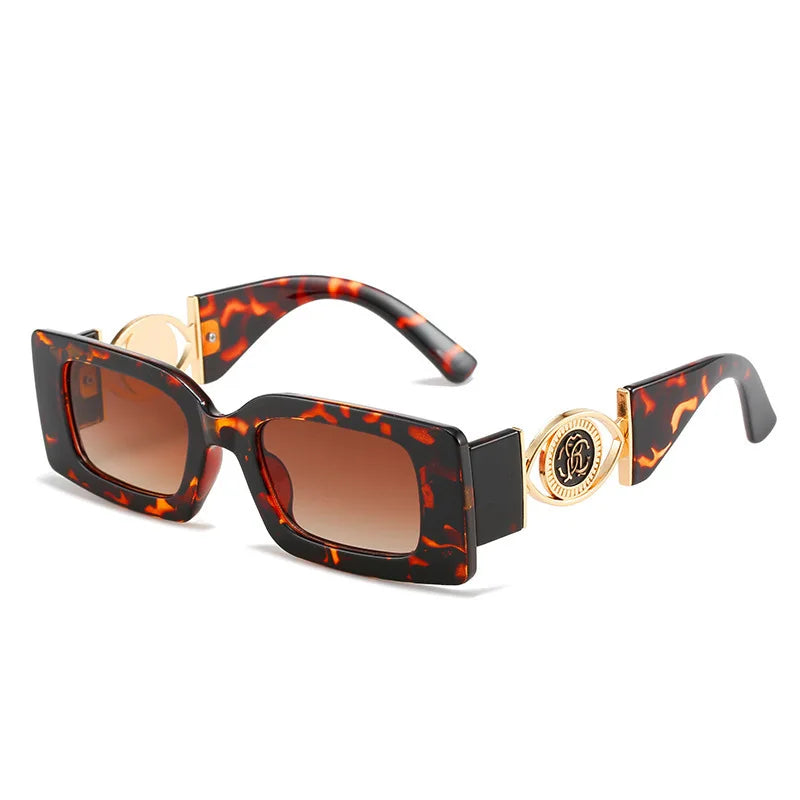 RBB Vintage Rectangle Sunglasses – Luxury Black Square UV400 Eyewear for Men & Women