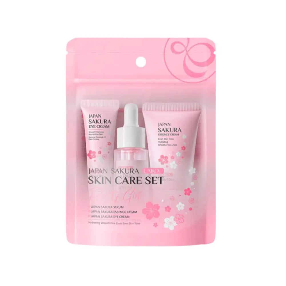 Sakura Skincare Set – 3/5-Piece Face Care Kit with Toner, Serum, Cream & More