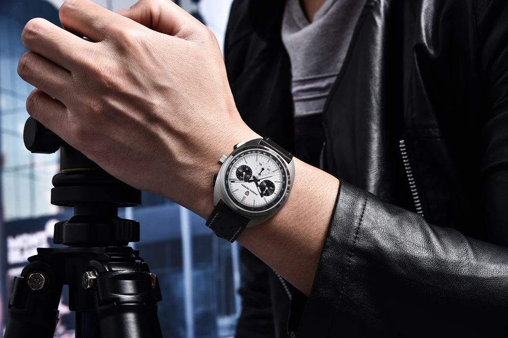 RBB DESIGN 2025 Retro Luxury Chronograph Men's Quartz Watch – VK63 Leather Sport Timepiece