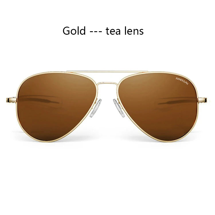 RBB USA Military-Style Pilot Sunglasses | Luxury Glass Lens Retro Titanium Eyewear