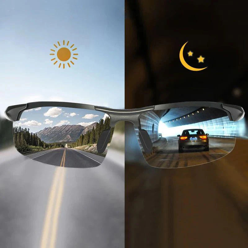 RBB Rimless Aluminium Outdoor Sport Sunglasses – Photochromic Polarized UV Protection for Men