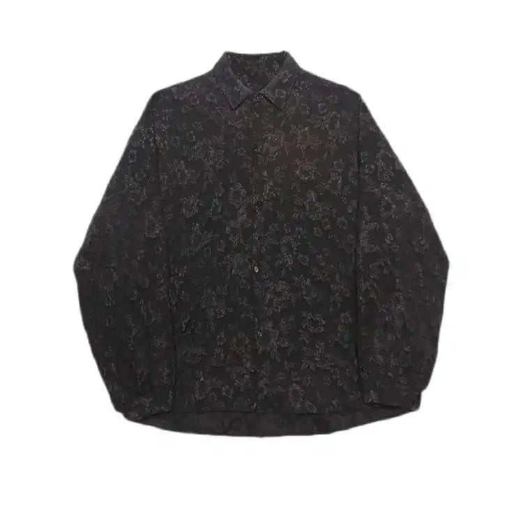 RBB Women's Crumpled Jacquard Shirt – Loose Fit Batwing Sleeve Casual Top