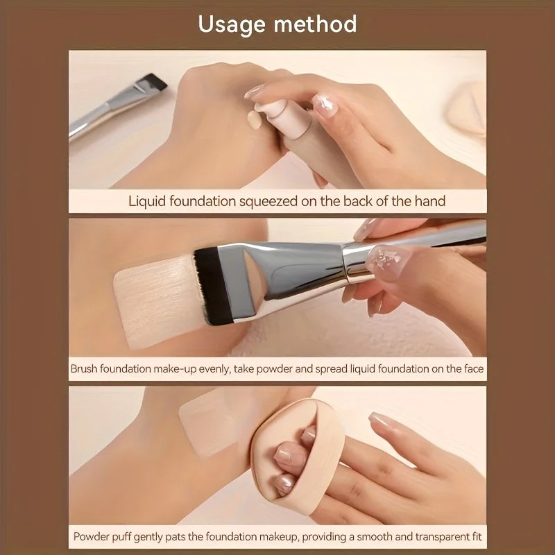 Oval Foundation Brush – Ultra-Fine, Hypoallergenic Contour Tool (1/2 Pcs)