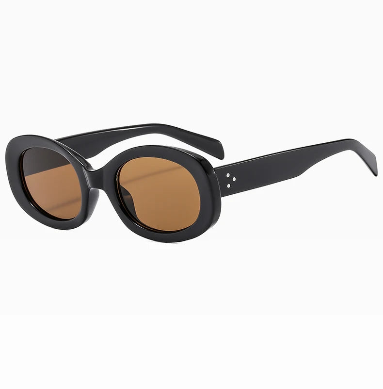 RBB 2024 Retro Oval Sunglasses – Small Frame Y2K Fashion UV400 Eyewear for Women
