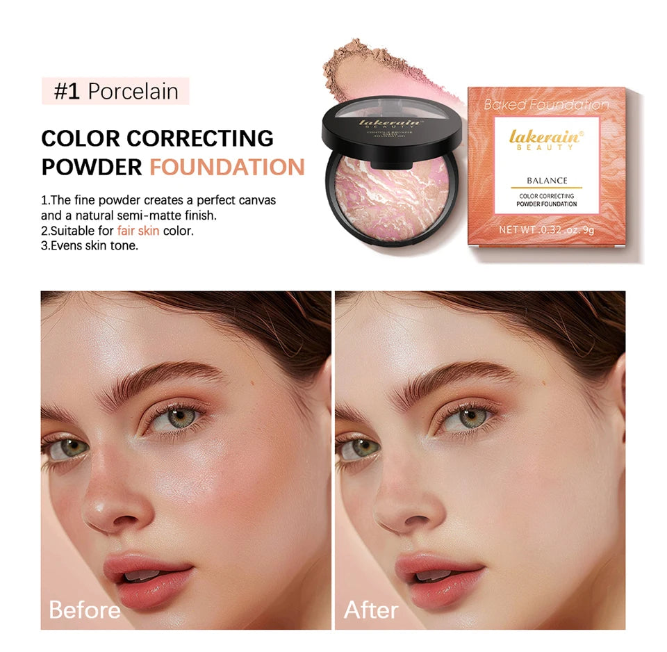 RBB Matte Face Foundation Bronzer Pressed Powder Compact – Long-Lasting, Oil Control, Translucent Loose Setting Powder