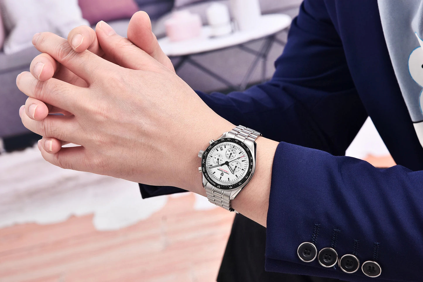 RBB PD-1701 V5 Men’s Chronograph Watch – 2024 Luxury Quartz Sports Timepiece with AR Sapphire Glass & 100M Water Resistance