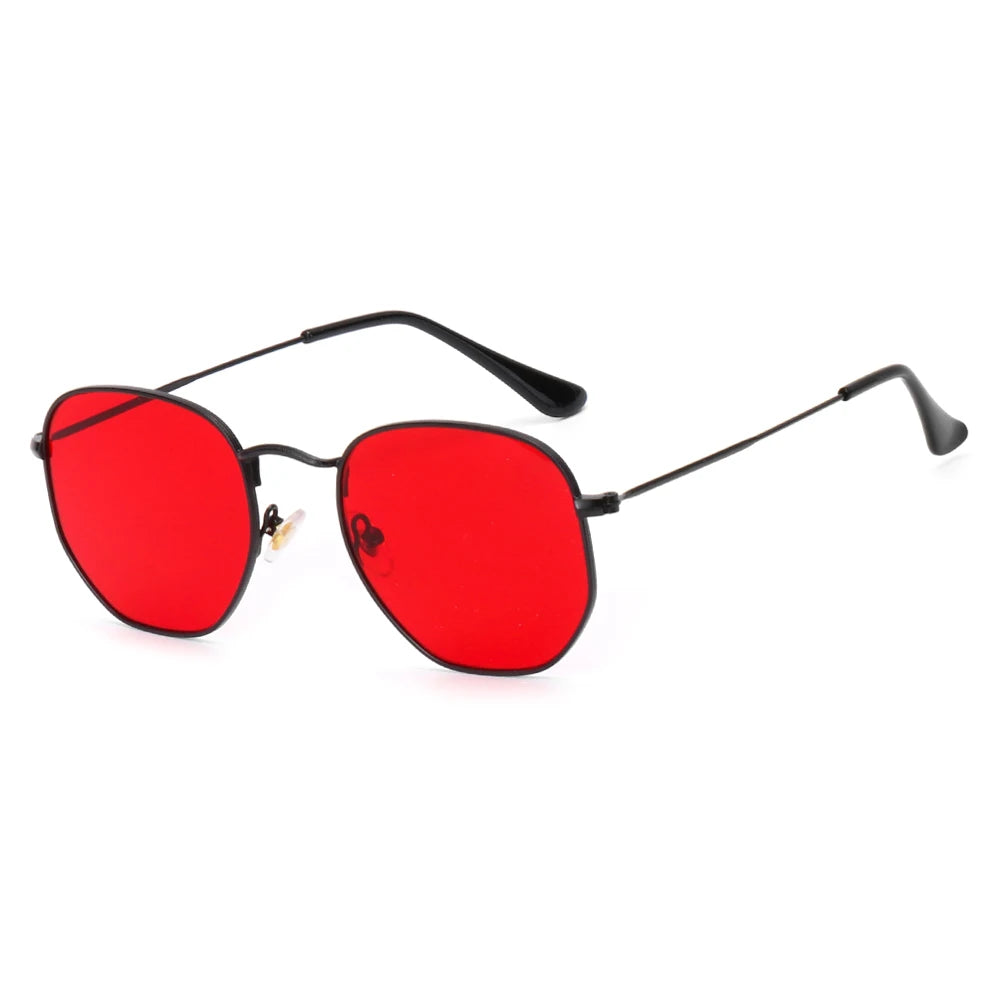 RBB Small Square Metal Frame Sunglasses – Mirrored UV400 Unisex