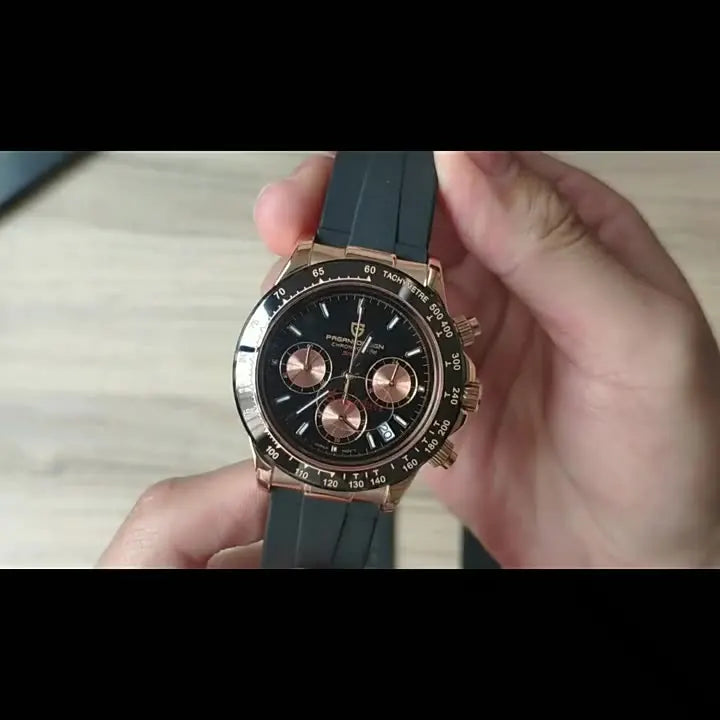 RBB DESIGN VK63 Men’s Quartz Chronograph Dive Watch – Luxury Sapphire Glass, Date Display, 100M Waterproof