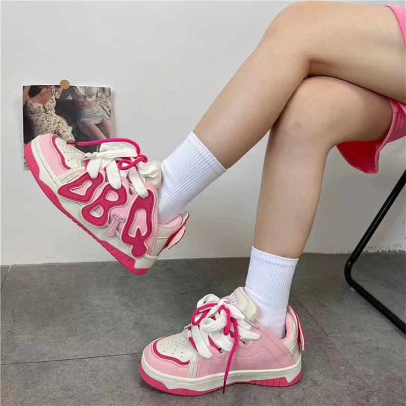 Kawaii Pink Sneakers – Cute & Wear-Resistant Women’s Shoes