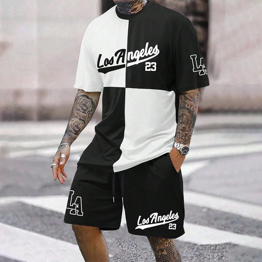 RBB 2024 New Fashion 3D Printed Men’s Oversized Short Sleeve Shorts Suit – Summer Casual Sportswear