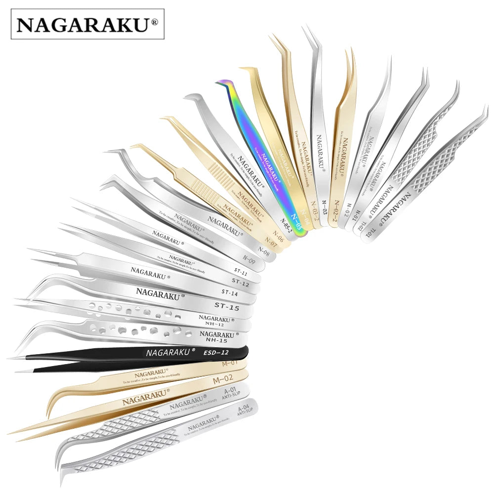 Stainless Steel Eyelash Extension Tweezers – 3D Precision Lash Applicator Tool