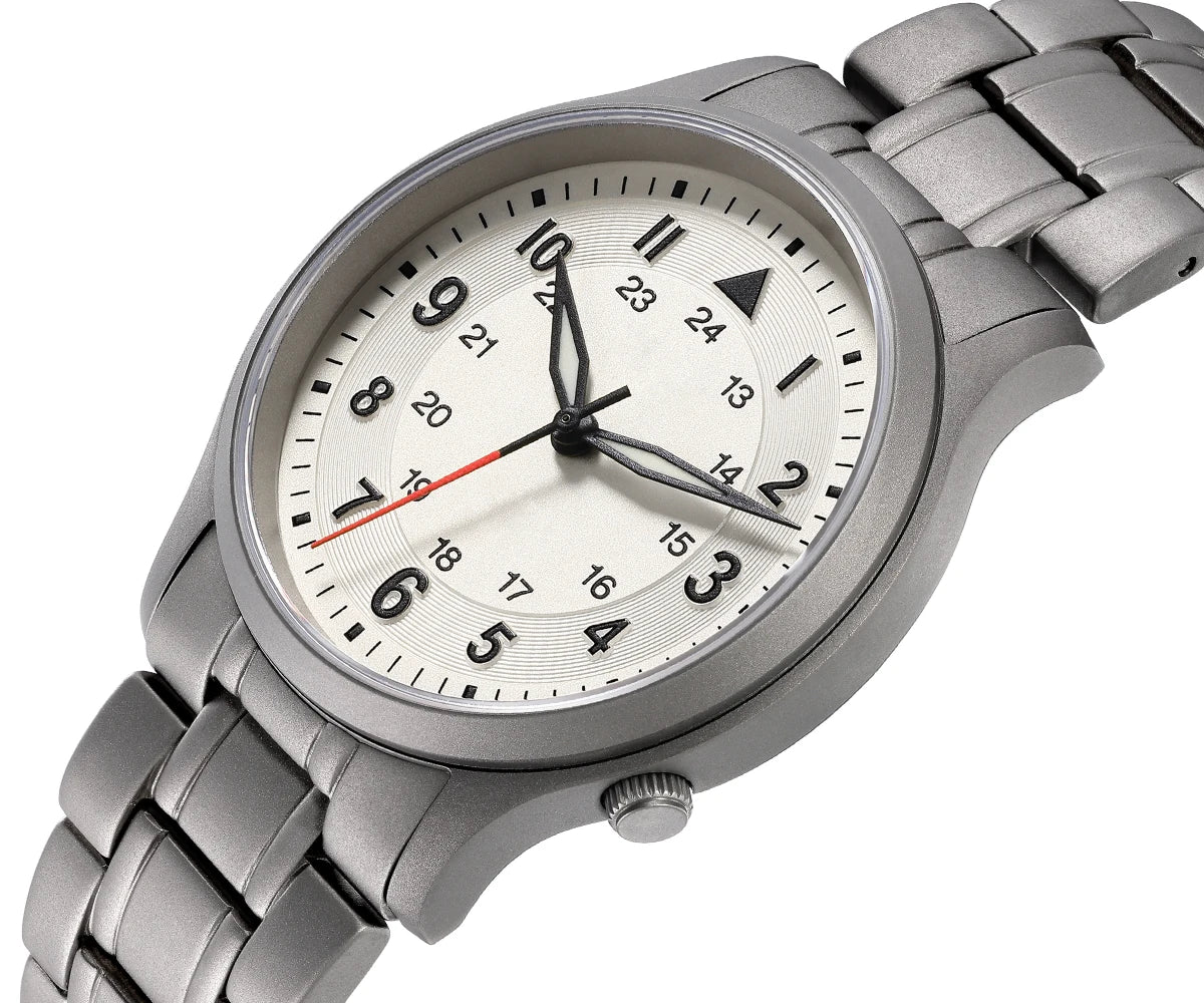 RBB Full Titanium Pilot Men's Watch – VH31 Quartz, Sapphire Glass, Super Luminous, Lightweight Sport Wristwatch