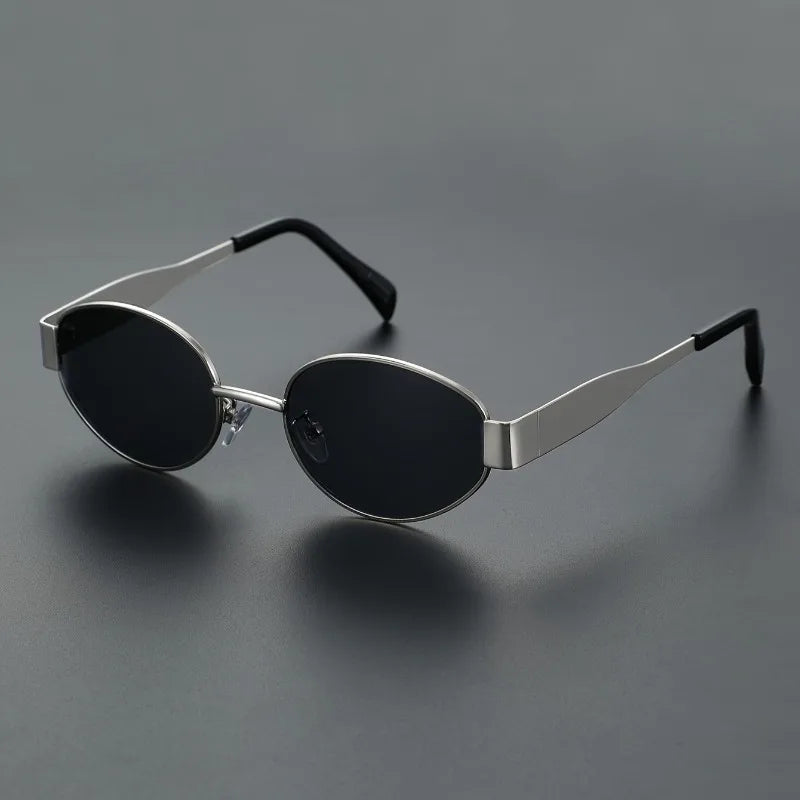RBB Vintage Oval Sunglasses for Men – Black Lenses & Metal Frame Classic Fashion Eyewear