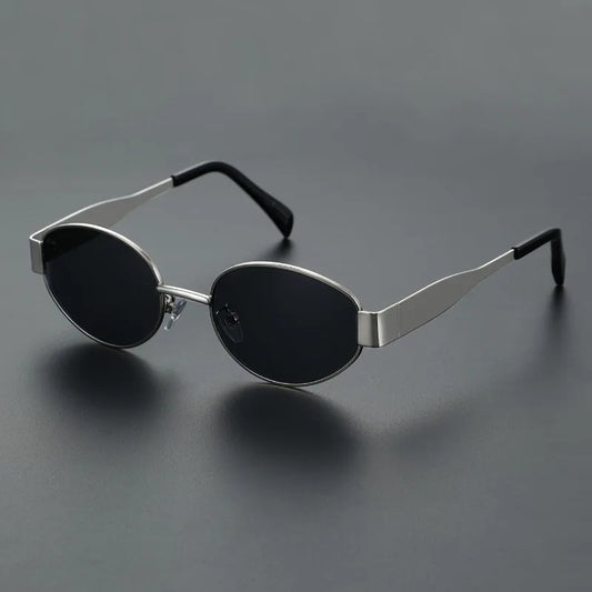 RBB Vintage Oval Sunglasses for Men – Black Lenses & Metal Frame Classic Fashion Eyewear