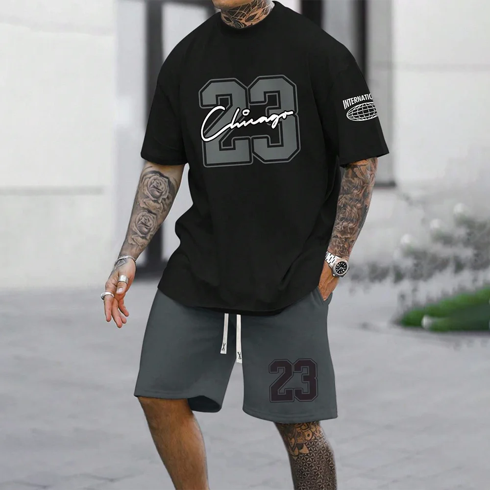 RBB 2024 New Fashion 3D Printed Men’s Oversized Short Sleeve Shorts Suit – Summer Casual Sportswear