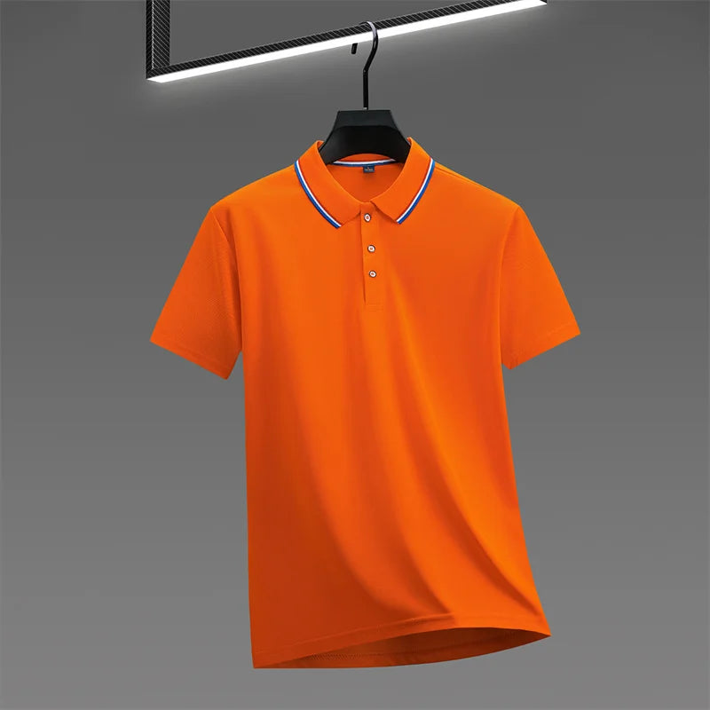 RBB 2025 Men’s Casual Solid Color Polo Shirt – Short Sleeve, Summer Fashionable & Comfortable Versatile Top