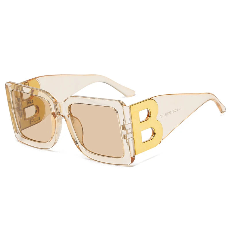 RBB Fashion Sunglasses – 2025 Luxury Oversized Square UV400 Eyewear for Men & Women, Vintage Travel Style