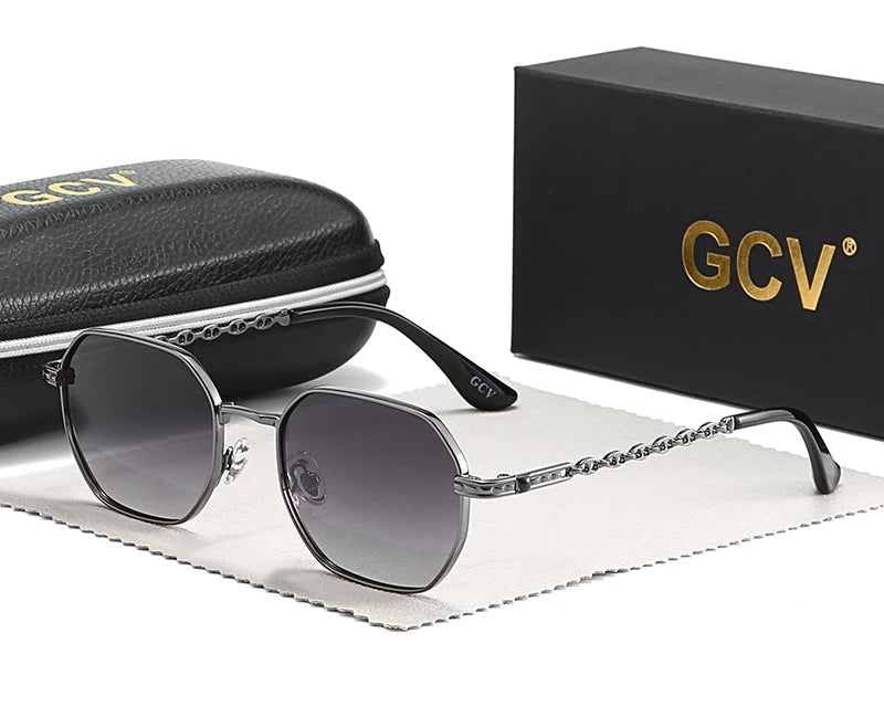 RBB Classic Retro Women's Sunglasses – Rectangular Square Metal Frame with Polaroid Lenses