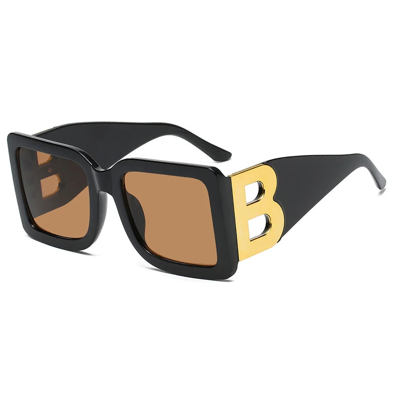 RBB Fashion Sunglasses – 2025 Luxury Oversized Square UV400 Eyewear for Men & Women, Vintage Travel Style