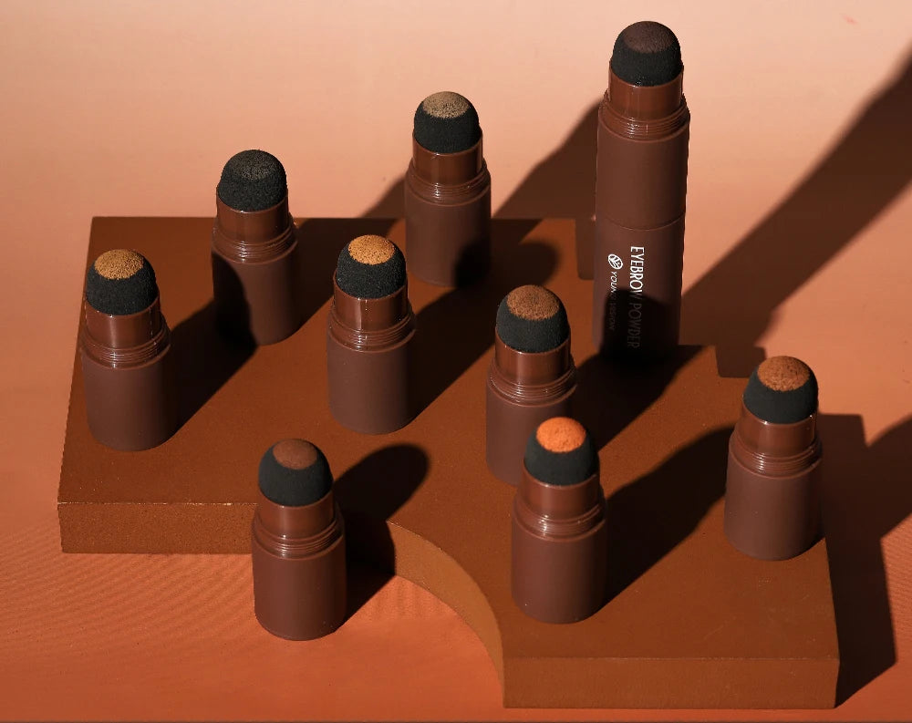 Eyebrow Stamp Stencil Kit – 1 Pc Long-Lasting Waterproof Brow Shaping Set with 10 Stencils