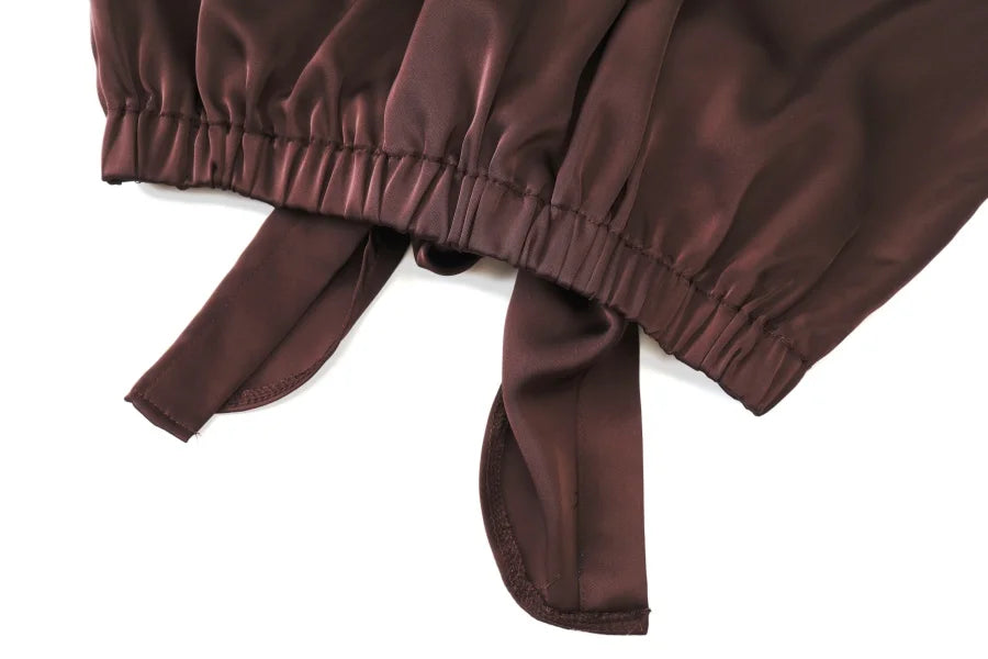 RBB Women's Satin Wrap Shirt & Slip Dress Set – Elegant 2-Piece Outfit for Autumn/Winter 2025