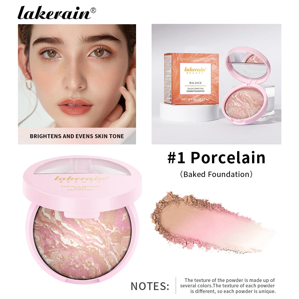 RBB Matte Face Foundation Bronzer Pressed Powder Compact – Long-Lasting, Oil Control, Translucent Loose Setting Powder