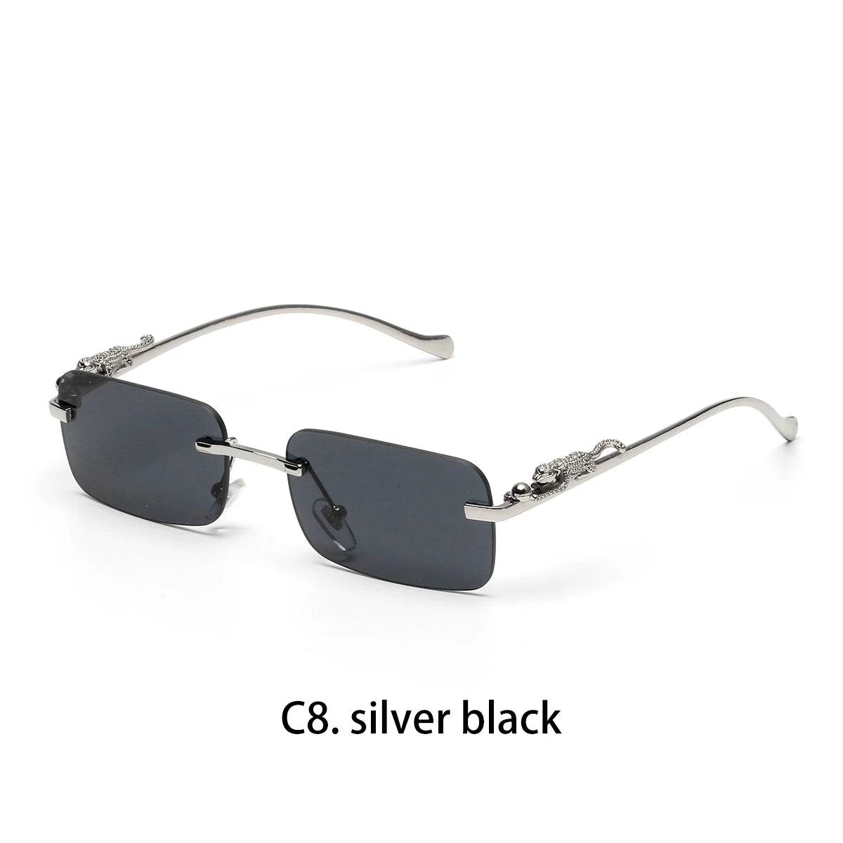 RBB Rimless Square Metal Sunglasses – Unisex UV400 Outdoor Designer Shades