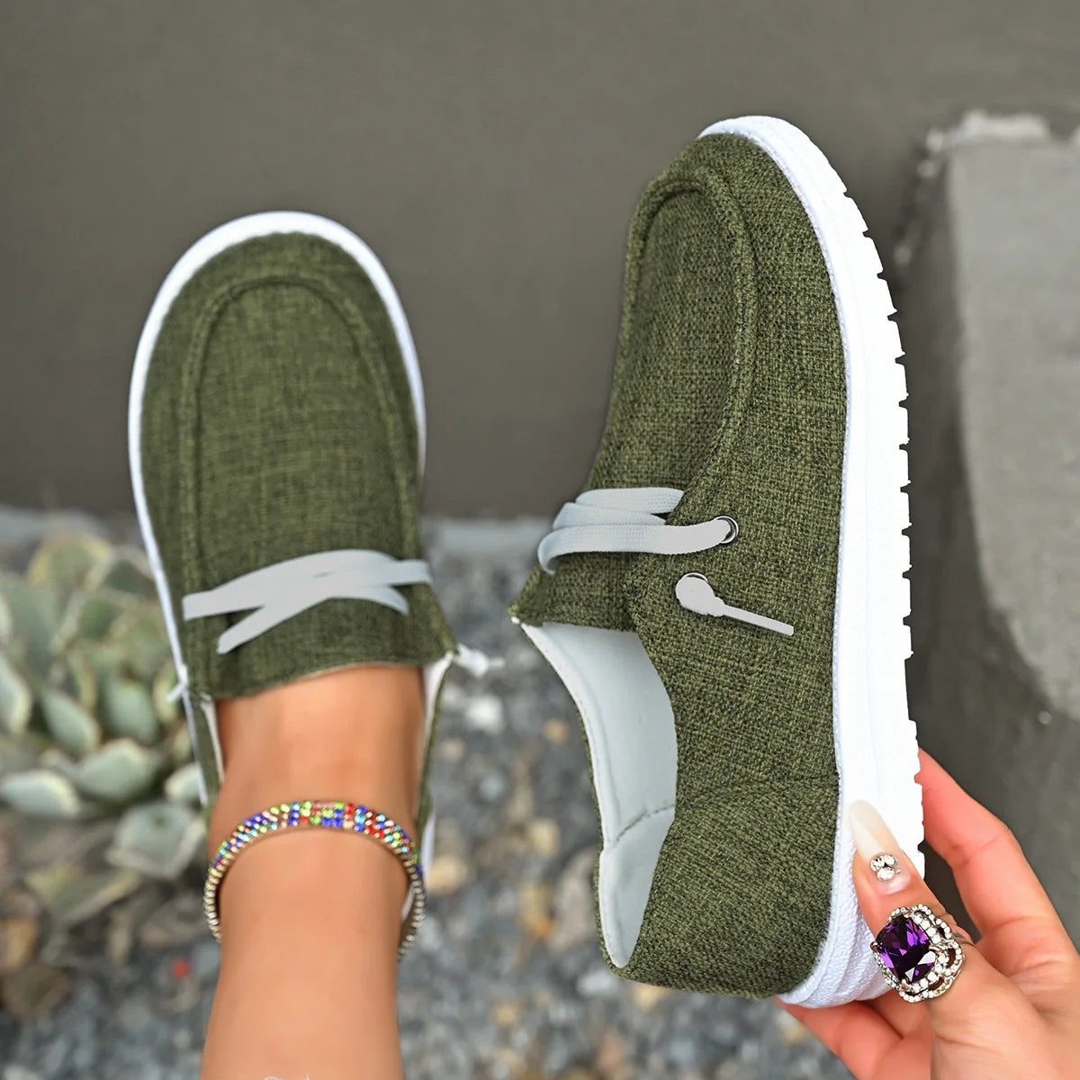 RBB Lightweight Women Canvas Shoes – Casual Sneakers Breathable Loafers with Soft Sole