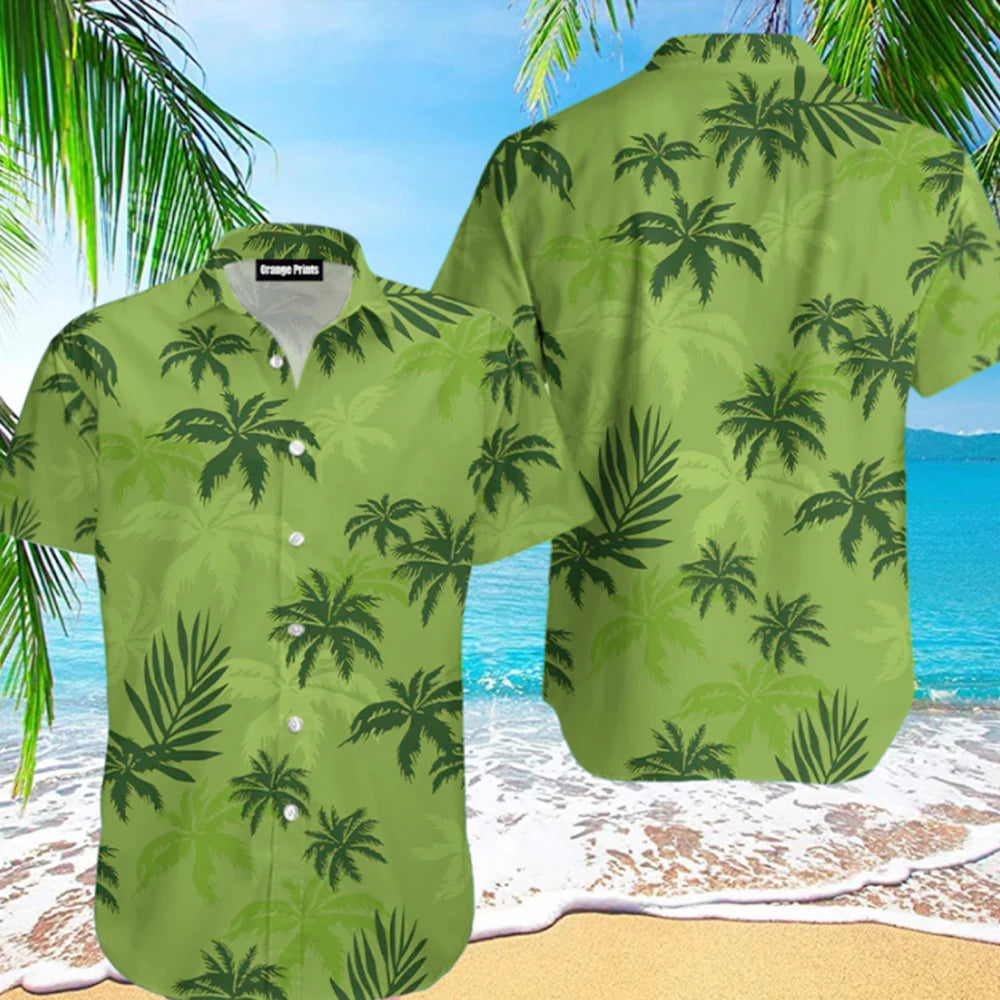 RBB Summer 2025 Men’s Hawaiian Shirt – 3D Animal & Plant Print, Short Sleeve, Beach Style, Plus Size up to 5XL