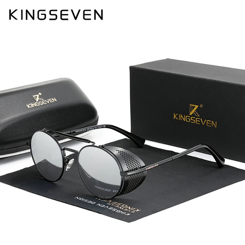RBB Retro Steampunk Round Sunglasses – Polarized UV400 Gothic Vintage Eyewear