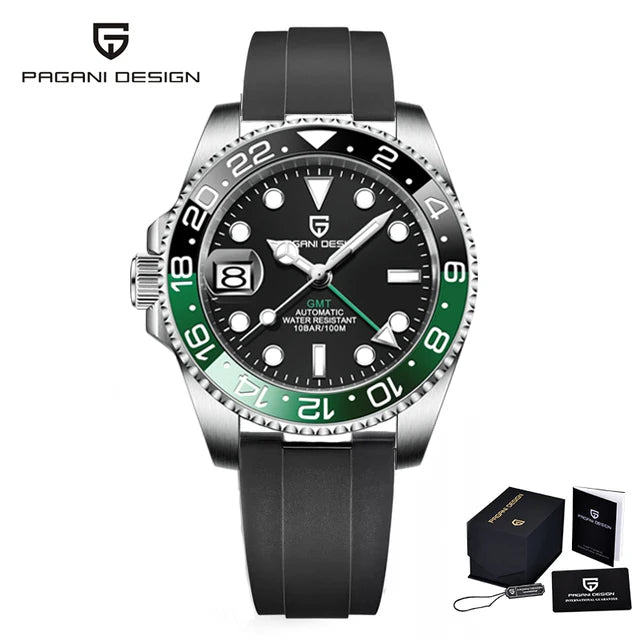 RBB DESIGN V3 Men's GMT Automatic Watch – 40MM Luxury Sapphire Mechanical Stainless Steel Waterproof Timepiece