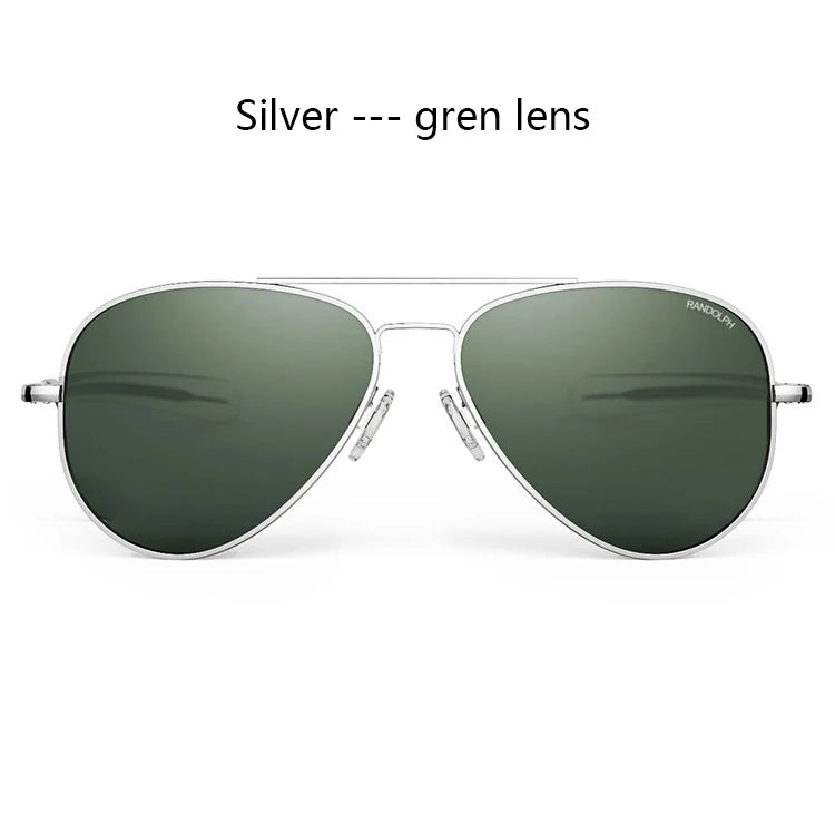 RBB USA Military-Style Pilot Sunglasses | Luxury Glass Lens Retro Titanium Eyewear