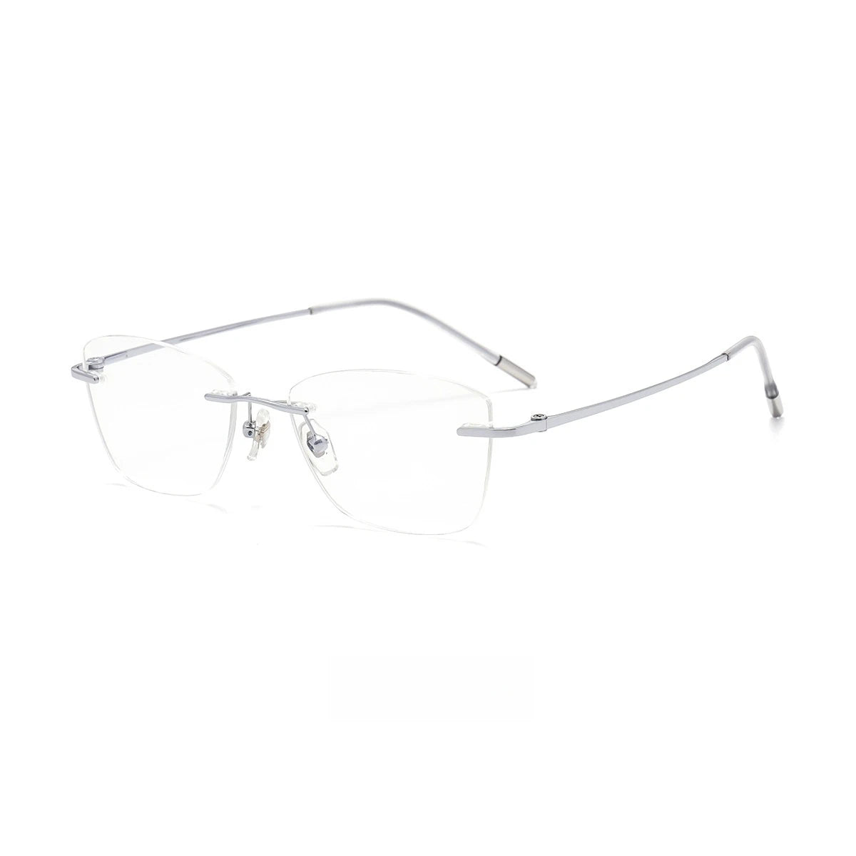RBB Cat-Eye Rimless Optical Eyeglasses – Ultra-Light Pure Titanium Frame for Women