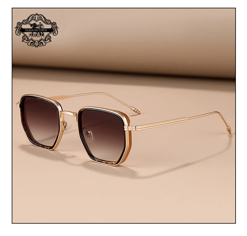 RBB Retro Polygon Square Sunglasses – UV400 Gradient Vintage Eyewear for Men & Women