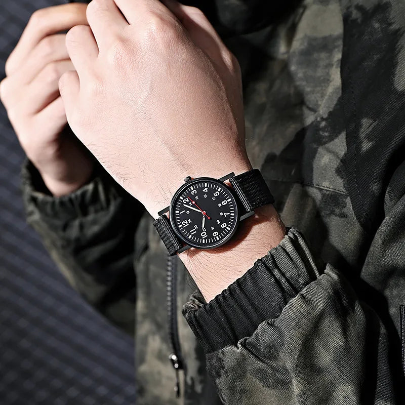 RBB Military Men’s Watch – Luminous, Shock Resistant Sports Quartz Wristwatch with Canvas Strap