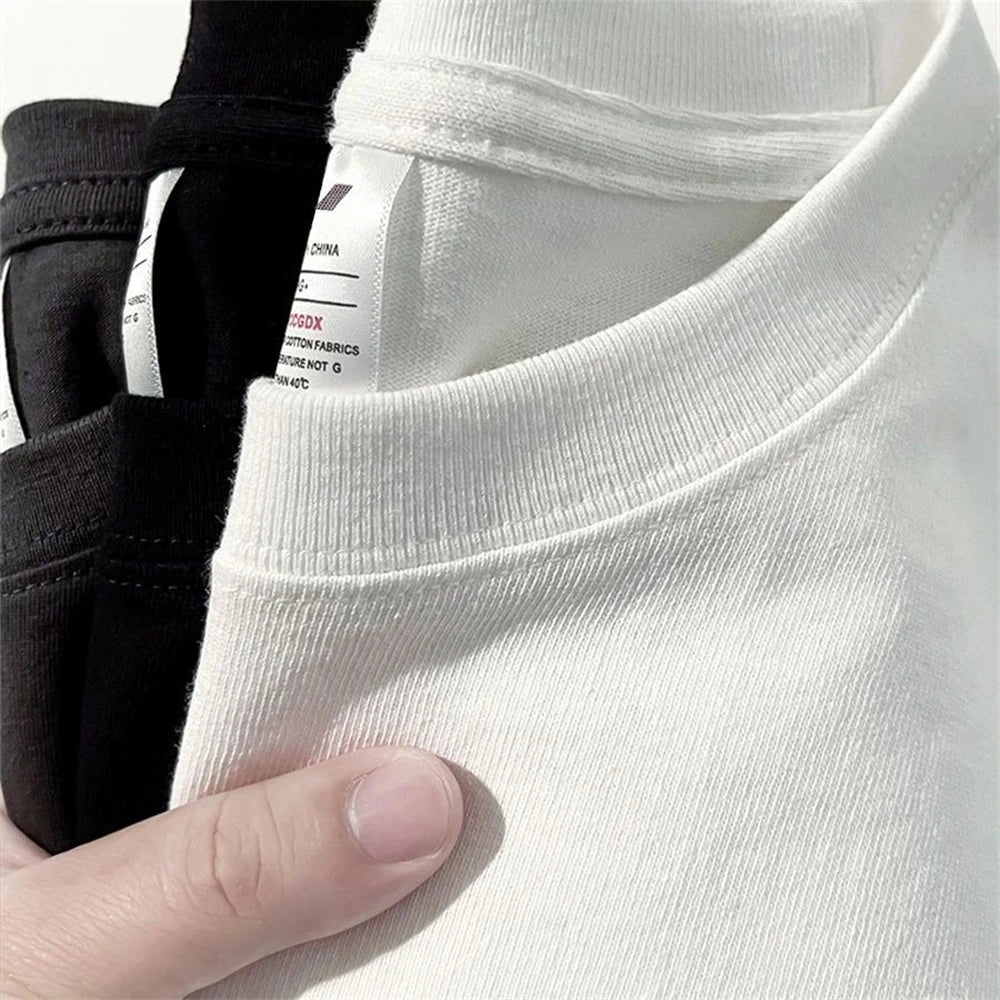 RBB Unisex Summer Cotton Solid Color O-Neck Short Sleeve T-Shirt – Couple White Casual Tee