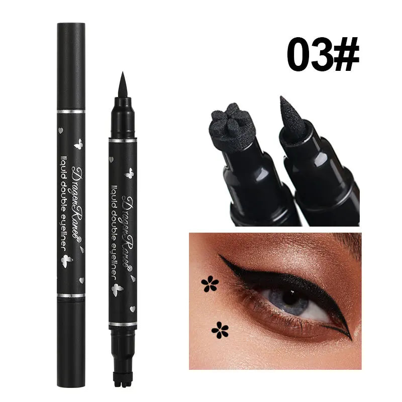 Double-Head Star Seal Eyeliner – Waterproof, Non-Smudge, Embellished Plum Eye Tail for Beginners
