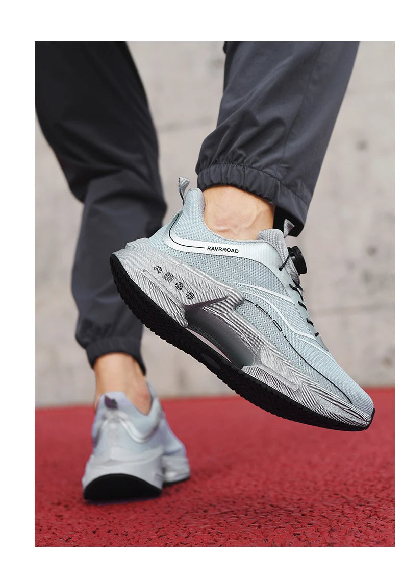 RBB Family Carbon Plate Running Shoes – Boys & Girls High Bounce TPU Popcorn Sneakers with Rotating Button Technology