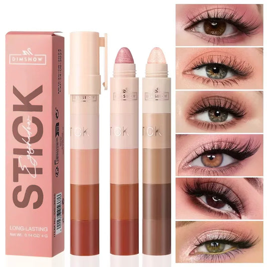 5-Color Matte & Pearlescent Eyeshadow Stick – Waterproof, Anti-Smudging & Portable