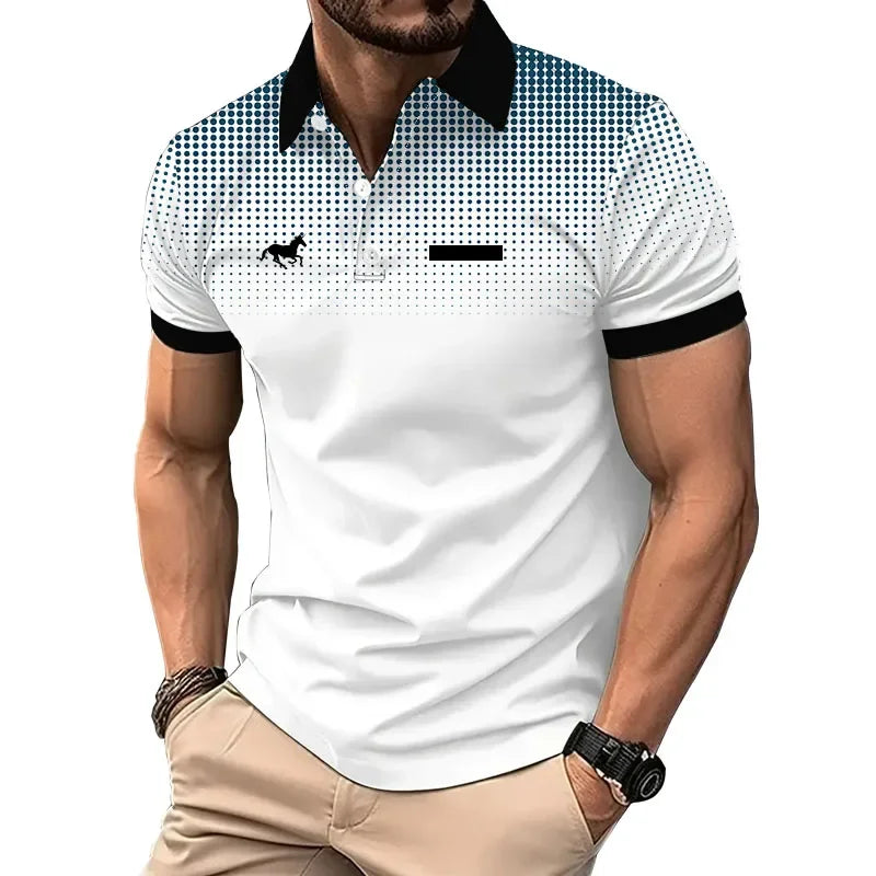 RBB Men’s Summer Slim Fit Sport Polo Shirt – Short Sleeve, 100% Polyester with Fake Pocket Decoration | Casual Golf & Sport